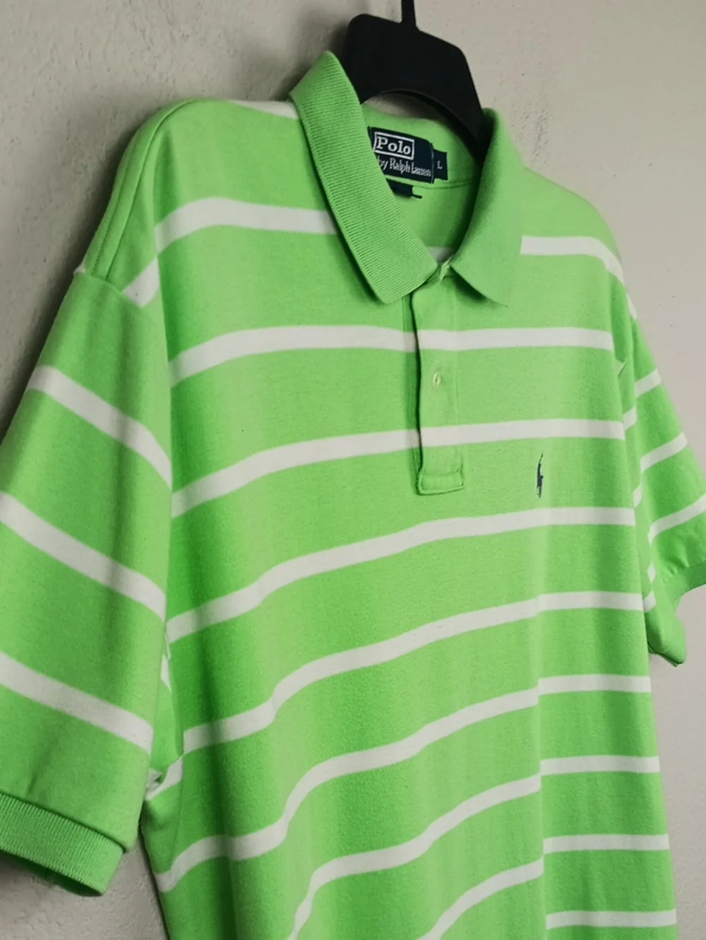 Polo by Ralph Lauren Lime Green & White Striped Polo